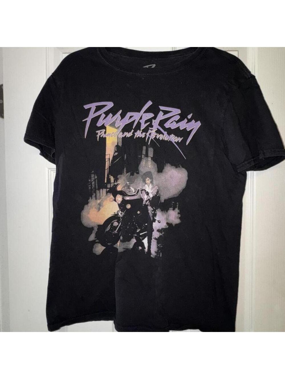 Prince Purple Rain Graphic T-Shirt Black Medium